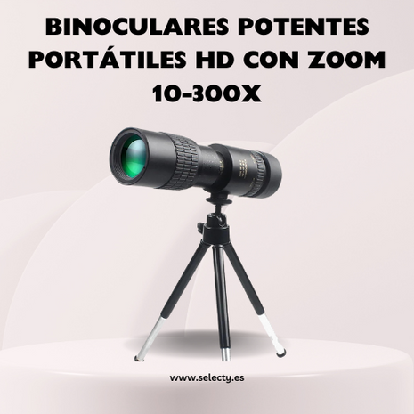 Binoculares potentes portátiles HD con Zoom 10-300X
