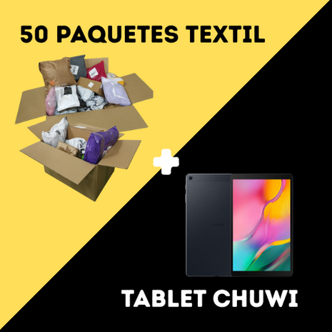 50 Paquetes Sorpresa Textil + Tablet Windows 10.1
