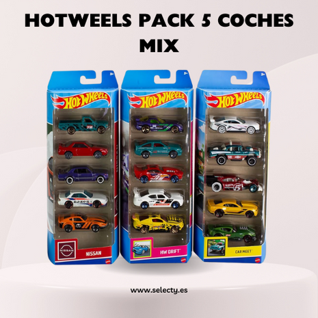 HotWeels Pack 5 Coches