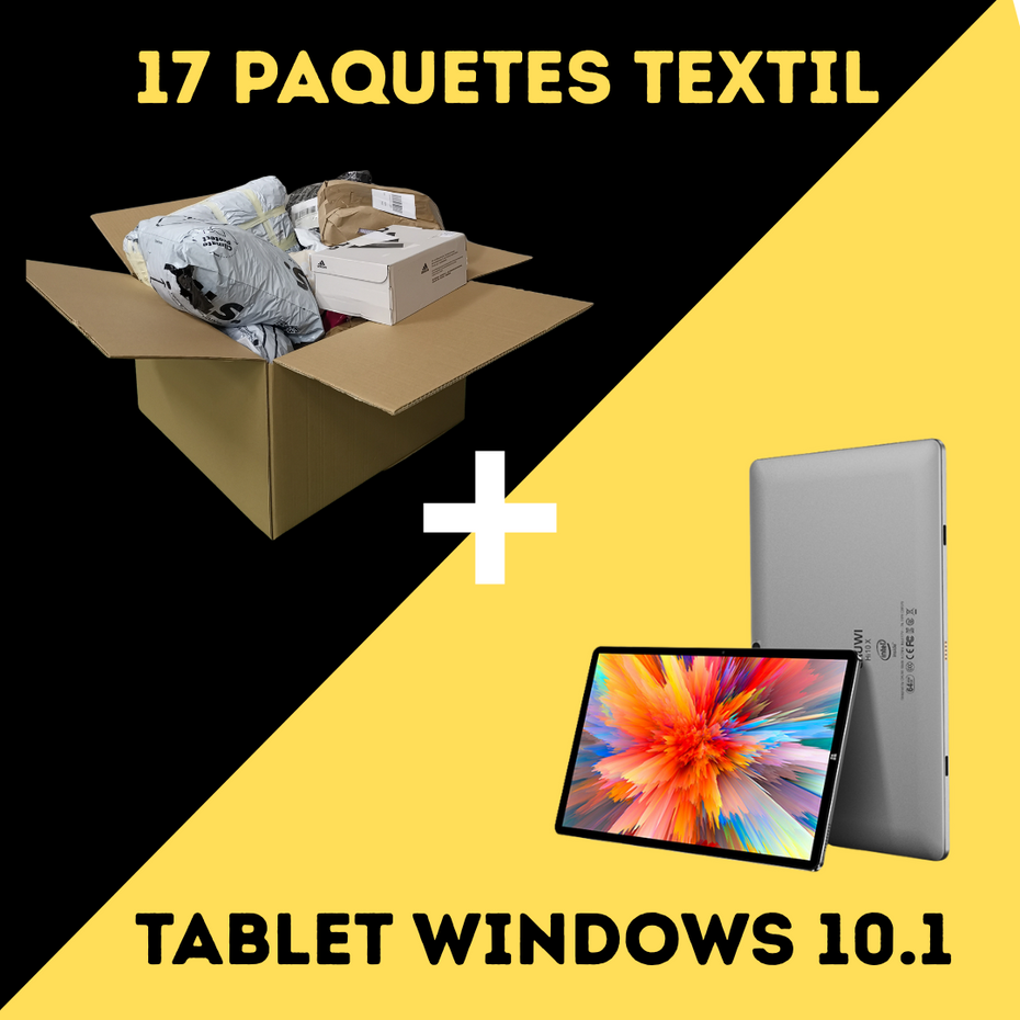 17 Paquetes Sorpresa Textil + Tablet Windows 10.1